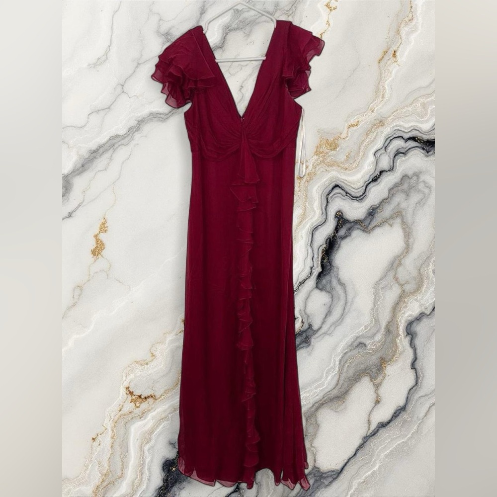 Marchesa Notte Red Silk Dress